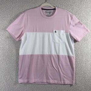 Original‎ Penguin By Munsingwear Pocket Detail Pink White T-Shirt Size Large